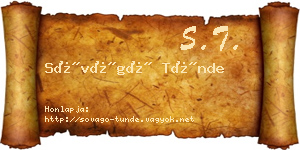 Sóvágó Tünde névjegykártya