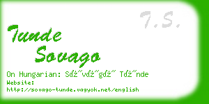tunde sovago business card